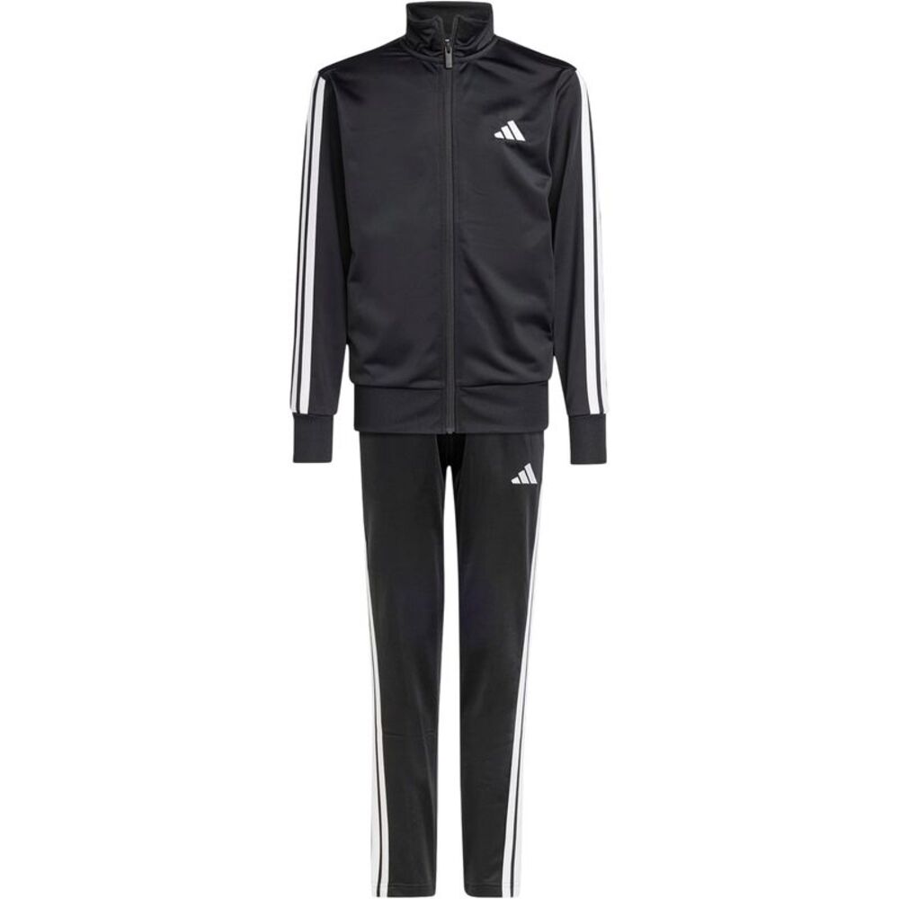 Adidas Girls 3 Stripes Tracksuit Set / Black/White